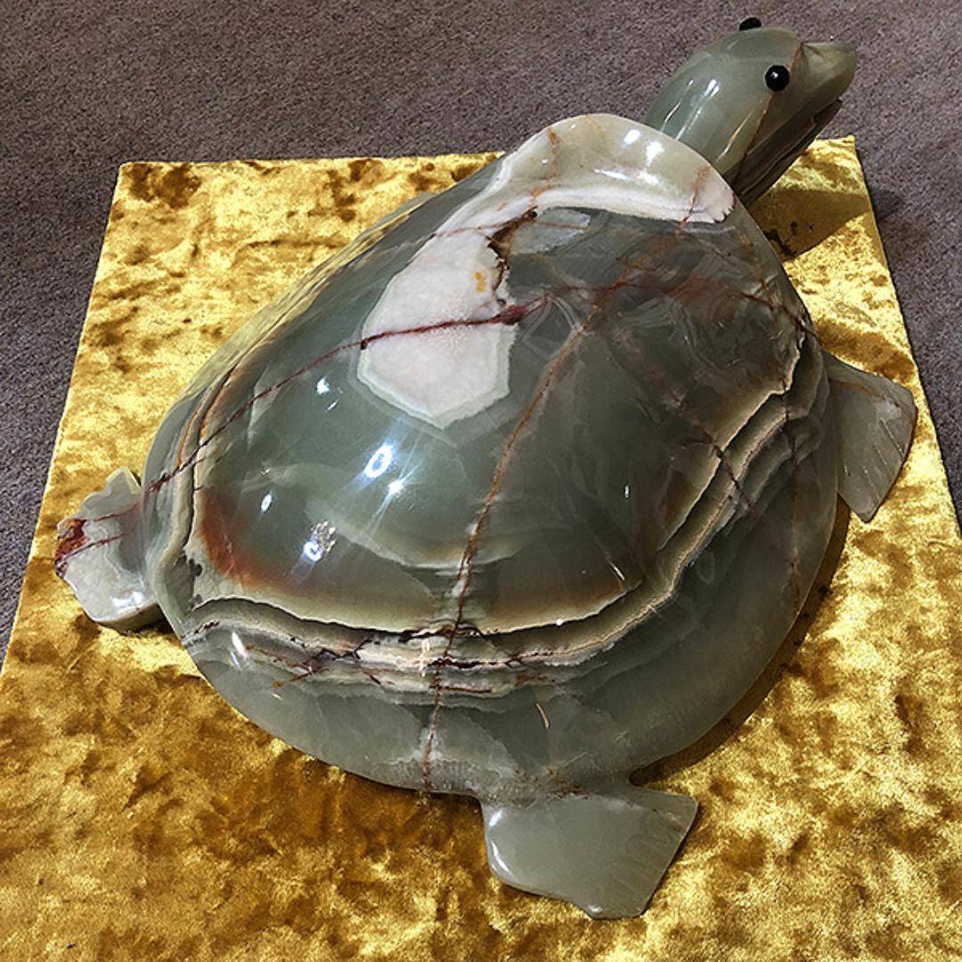 送料無料！風水効果！ビッグサイズ・オニキス亀