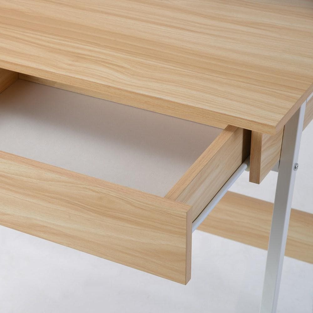 【ナチュラル】パソコンデスク 引き出し付き　収納台　ミシン台 学習机 勉強机