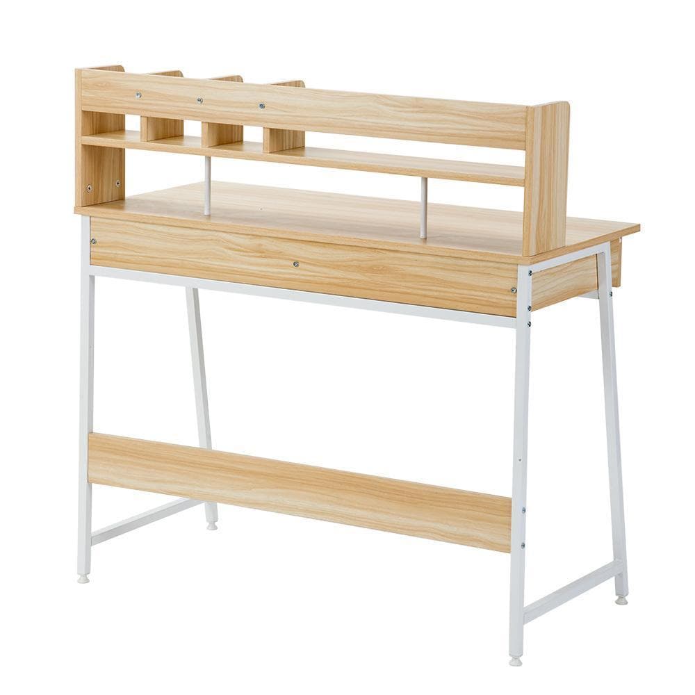 【ナチュラル】パソコンデスク 引き出し付き　収納台　ミシン台 学習机 勉強机