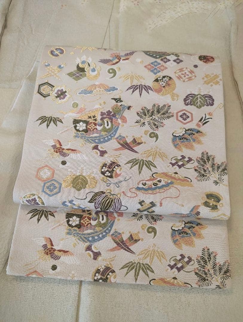 ★宝尽くし袋帯 高級 正絹 宝物柄の唐織 日本製袋帯　帯のみ★
