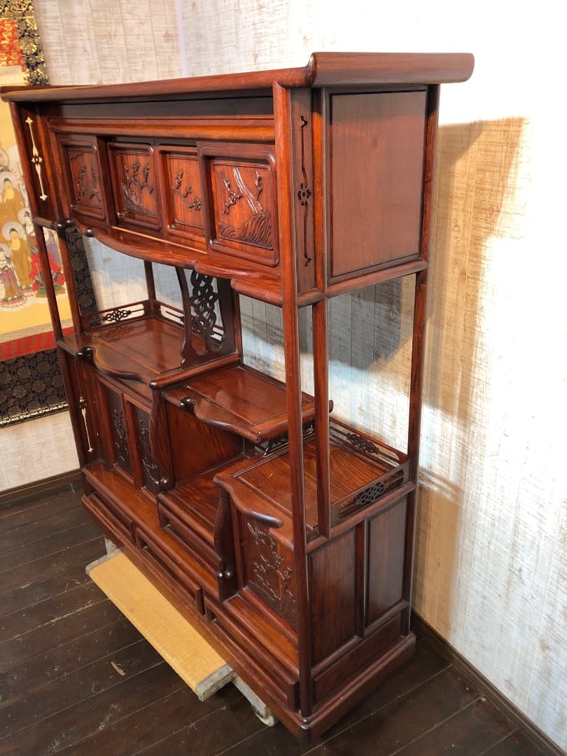 昭和レトロ　美しい　茶箪笥　飾り棚　古民家　カフェ　インテリア　アンティーク