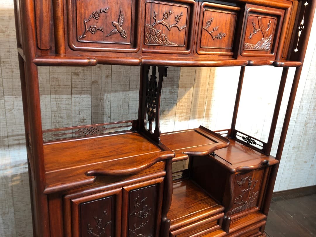 昭和レトロ　美しい　茶箪笥　飾り棚　古民家　カフェ　インテリア　アンティーク