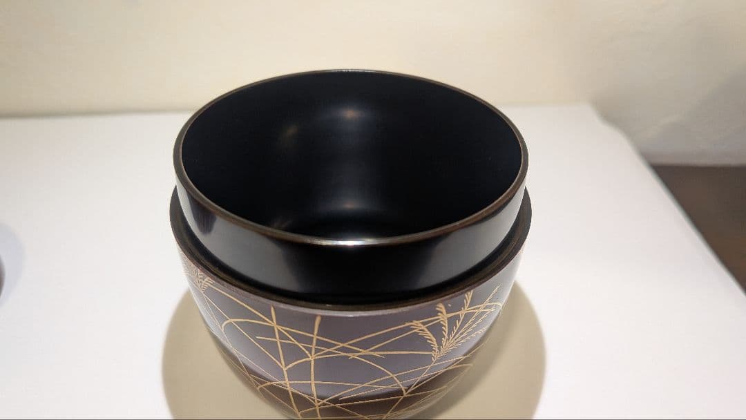 『鈴虫蒔絵』大棗　溜　吉田祥雲　漆器 茶道具 棗 秋　京塗師