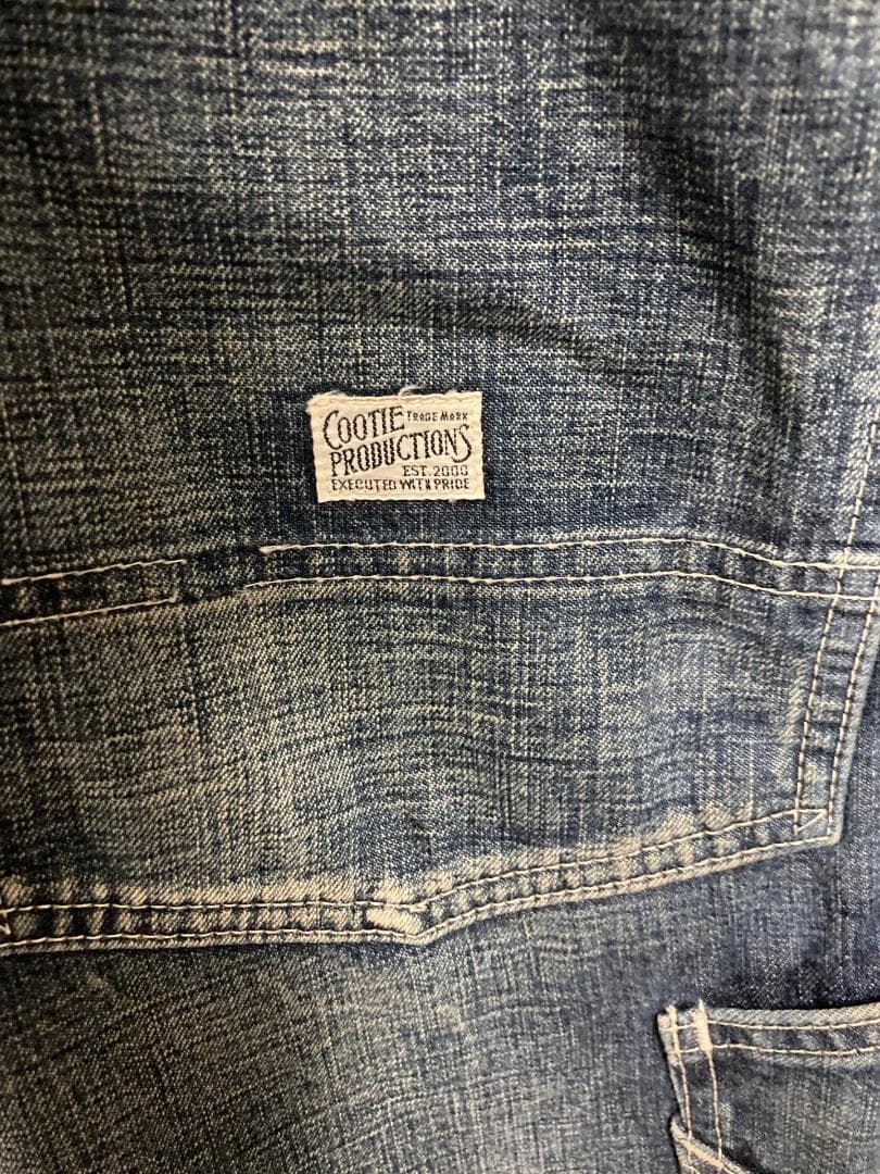 COOTIE PRODUCTIONS 加工 デニム オーバーオール つなぎ 34