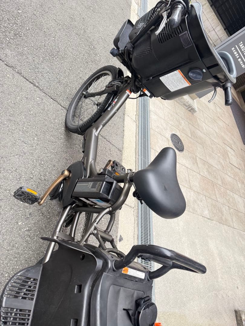 子供乗せ　3人　ヤマハ　電動アシスト自転車 チャイルドシート付き グレー