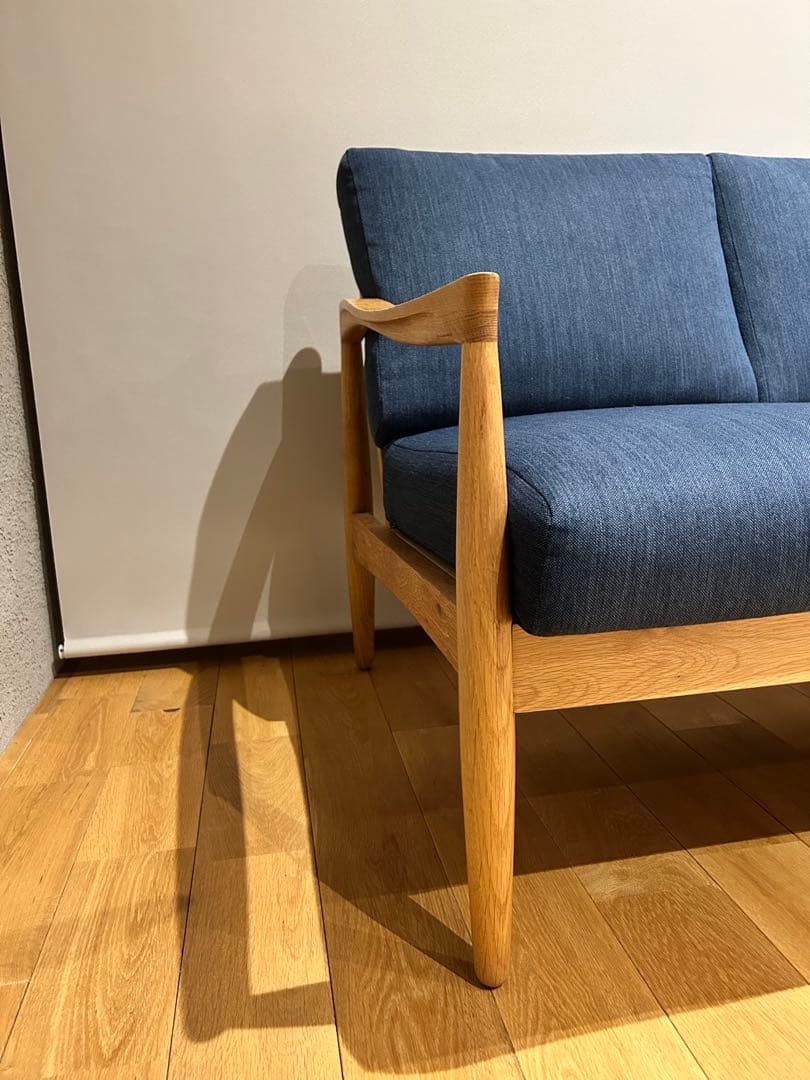 ペーパーナイフソファ風　3人掛け　ネイビー