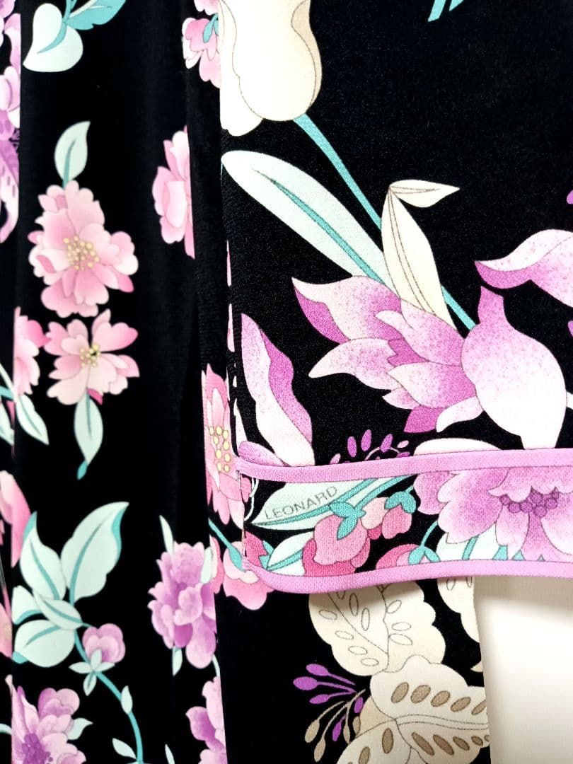 極美品　レオナール　七分袖　ワンピース　40