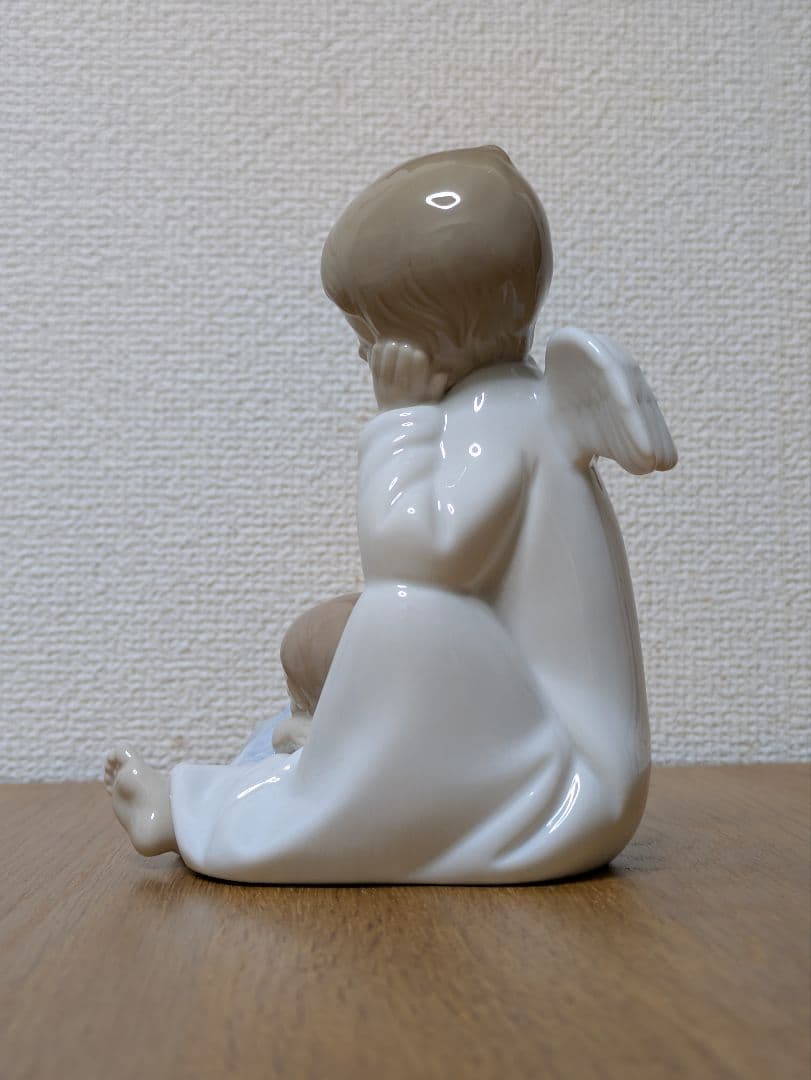 リヤドロ 守ってあげるよ 男の子 天使 ブルー