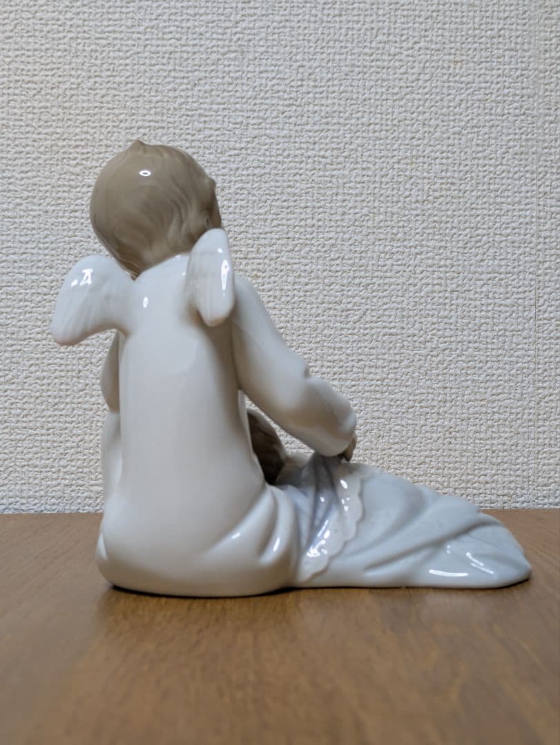 リヤドロ 守ってあげるよ 男の子 天使 ブルー