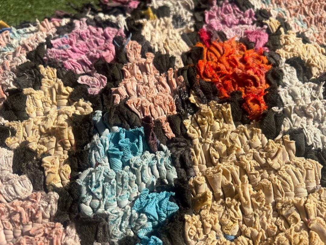 モロッコ　プフ　pouf アジラル　オットマン クッション　ラグ　147