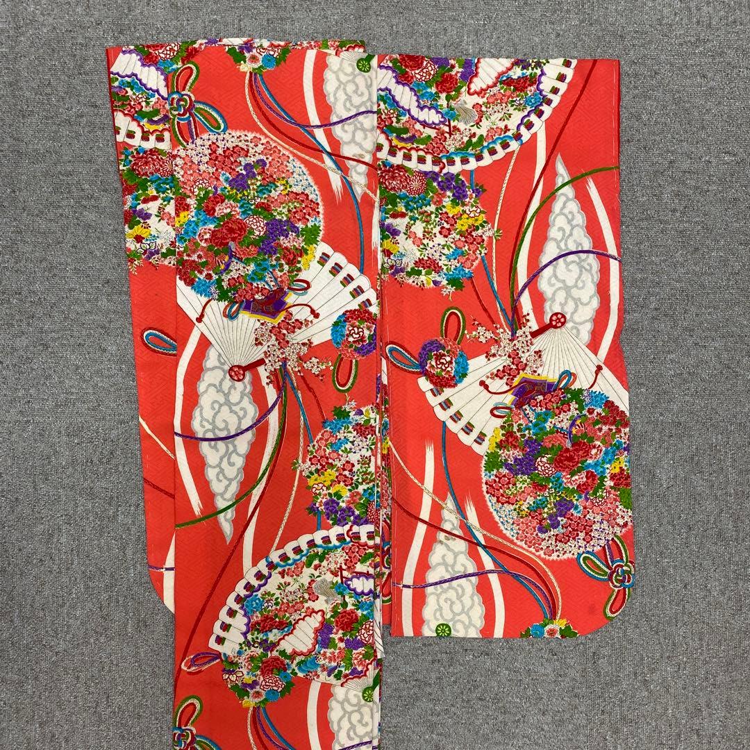 509ag19◎七五三 三歳 女の子 アンティーク着物のみ レトロ 濃緋色◎