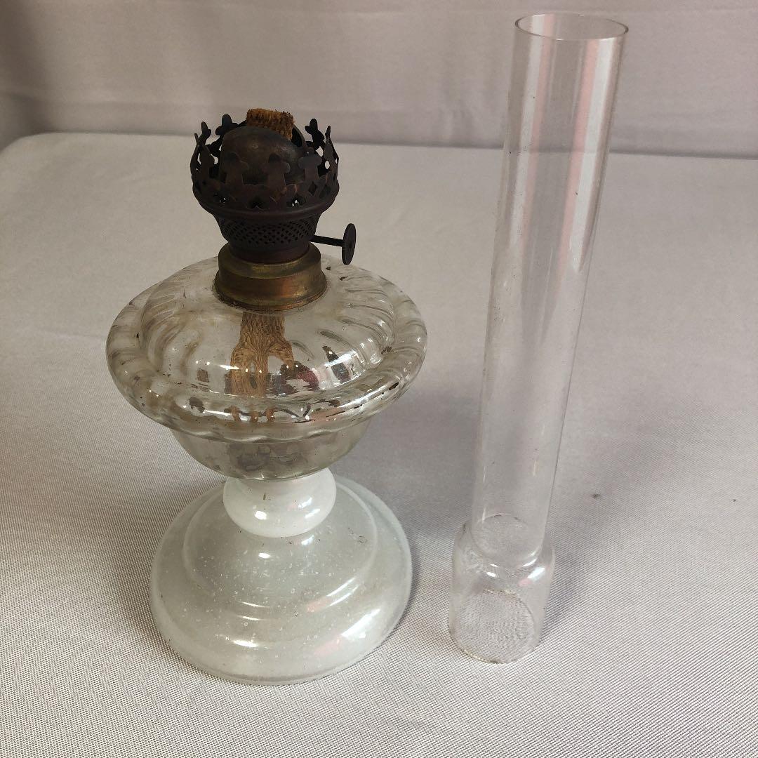 アンティークガラス卓上ランプ