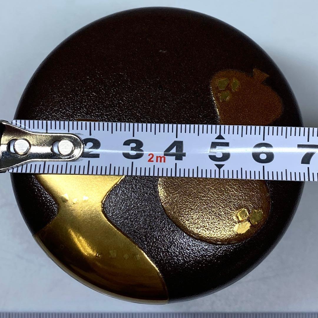 吉田華正造　六瓢蒔絵　銀錆塗　内銀地　大棗　高さ7.3cm東N7-1118☆2F