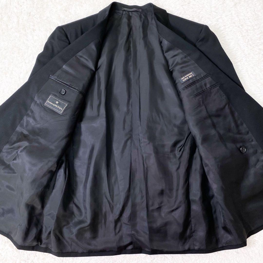 エルメネジルドゼニア テーラードジャケット ダブル サイズ48(M) 黒 ウール