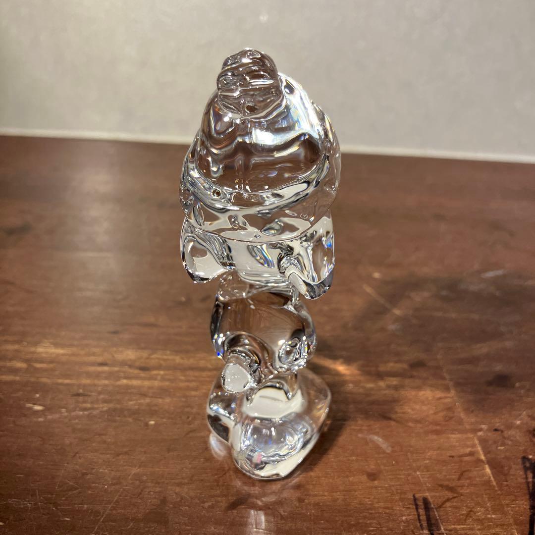 スヌーピー 佐々木硝子 クリスタル ペーパーウェイト 置物時計 SNOOPY