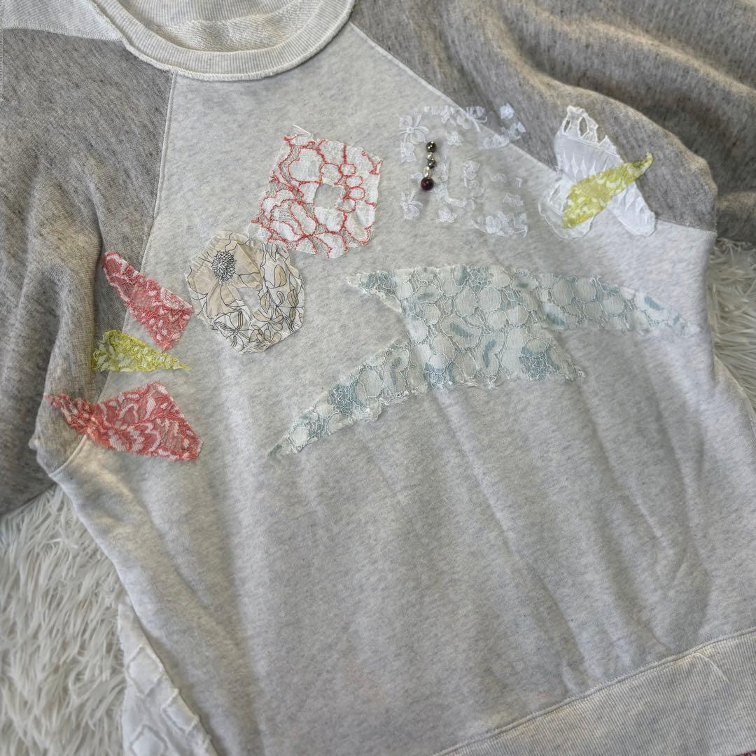 NOZOMI ISHIGURO スウェット　異素材切替　レイヤード　ワンピース