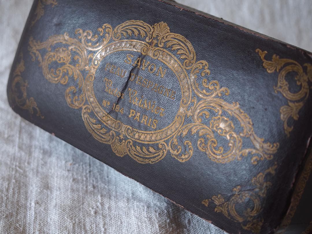 ロココ調 古い紙箱 PARIS 19世紀 小物入れ デコレーション/K383