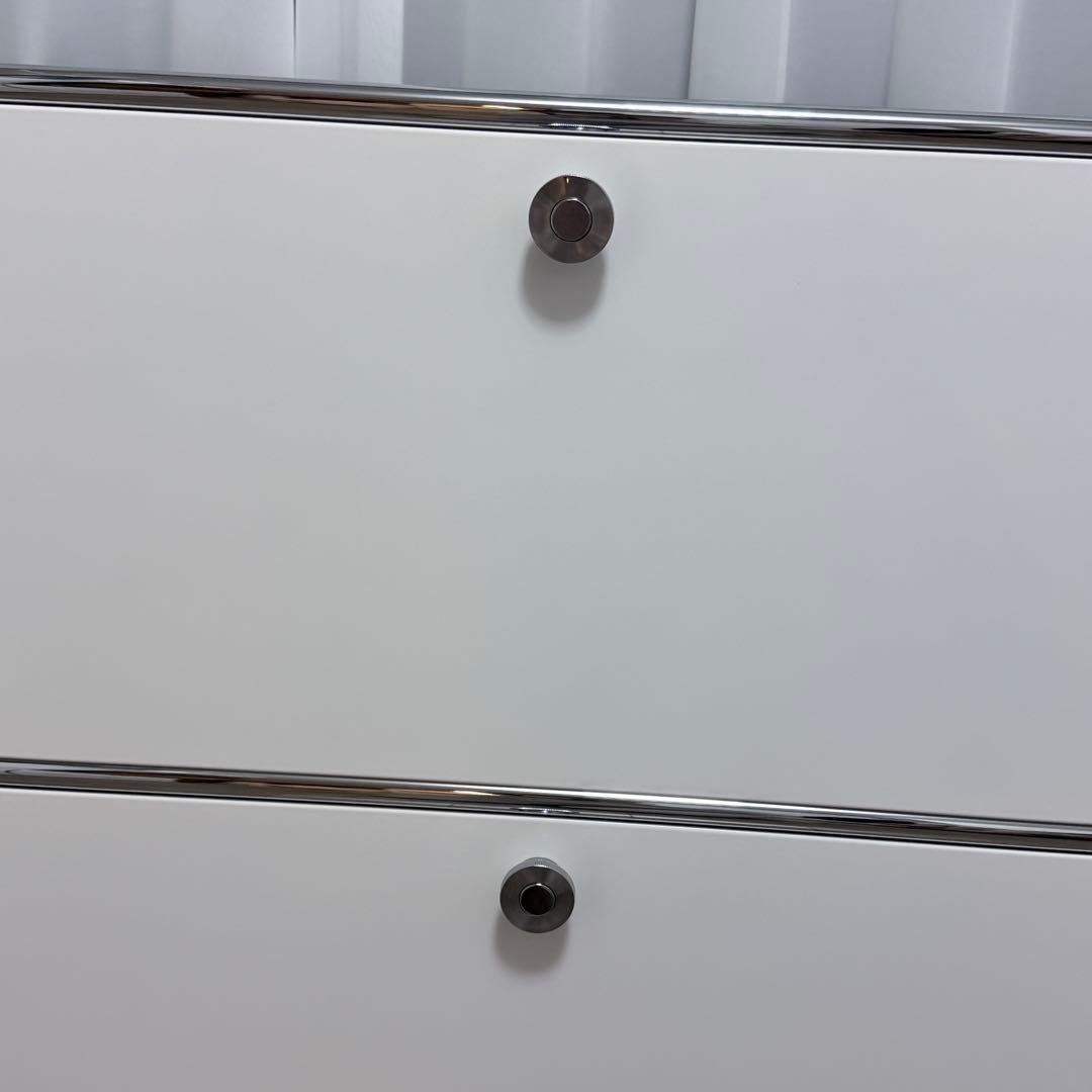 USM ハラー 1列 2段 ドロップダウン キャビネット ピュアホワイト