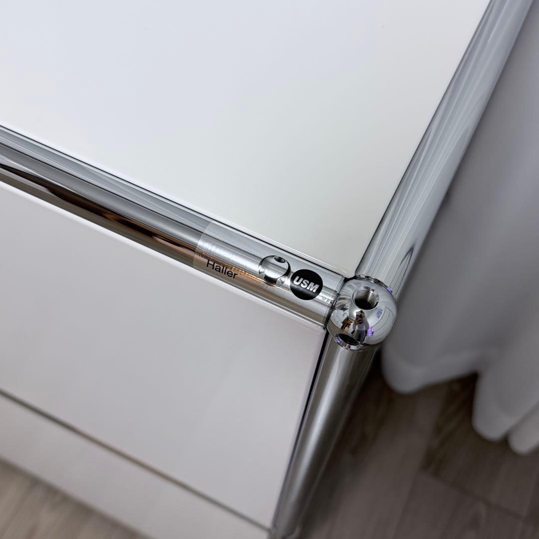 USM ハラー 1列 2段 ドロップダウン キャビネット ピュアホワイト