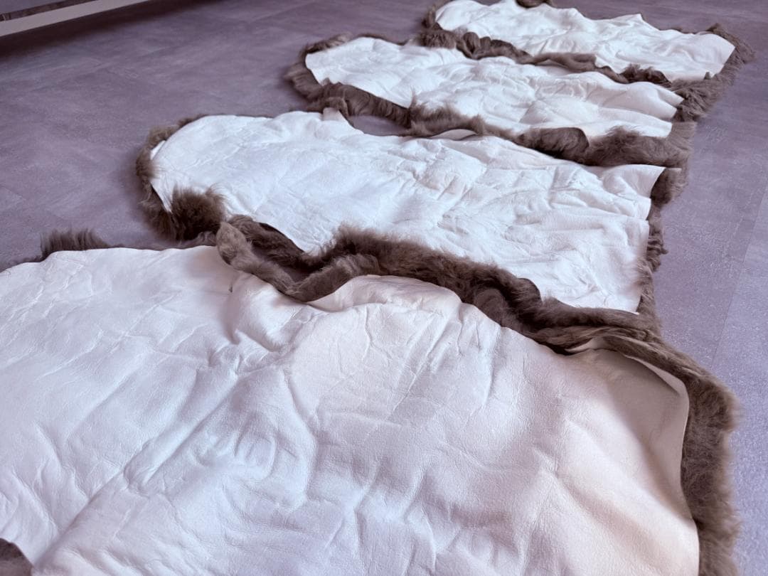 【4枚セット】ムートンラグ オーストラリア産 天然羊毛 天然ムートン100%