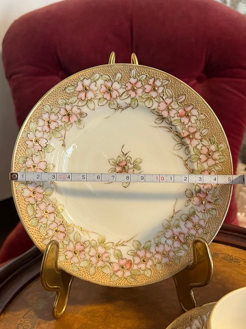 名古屋　松風陶器　桜模様　花柄陶磁器カップ&ソーサーセット