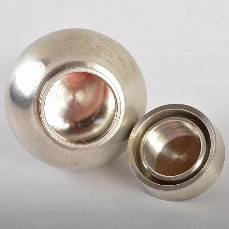 煎茶道具　静寿居蔵苑造　純錫　貞式茶入　約231g　共布共箱　D　R6041