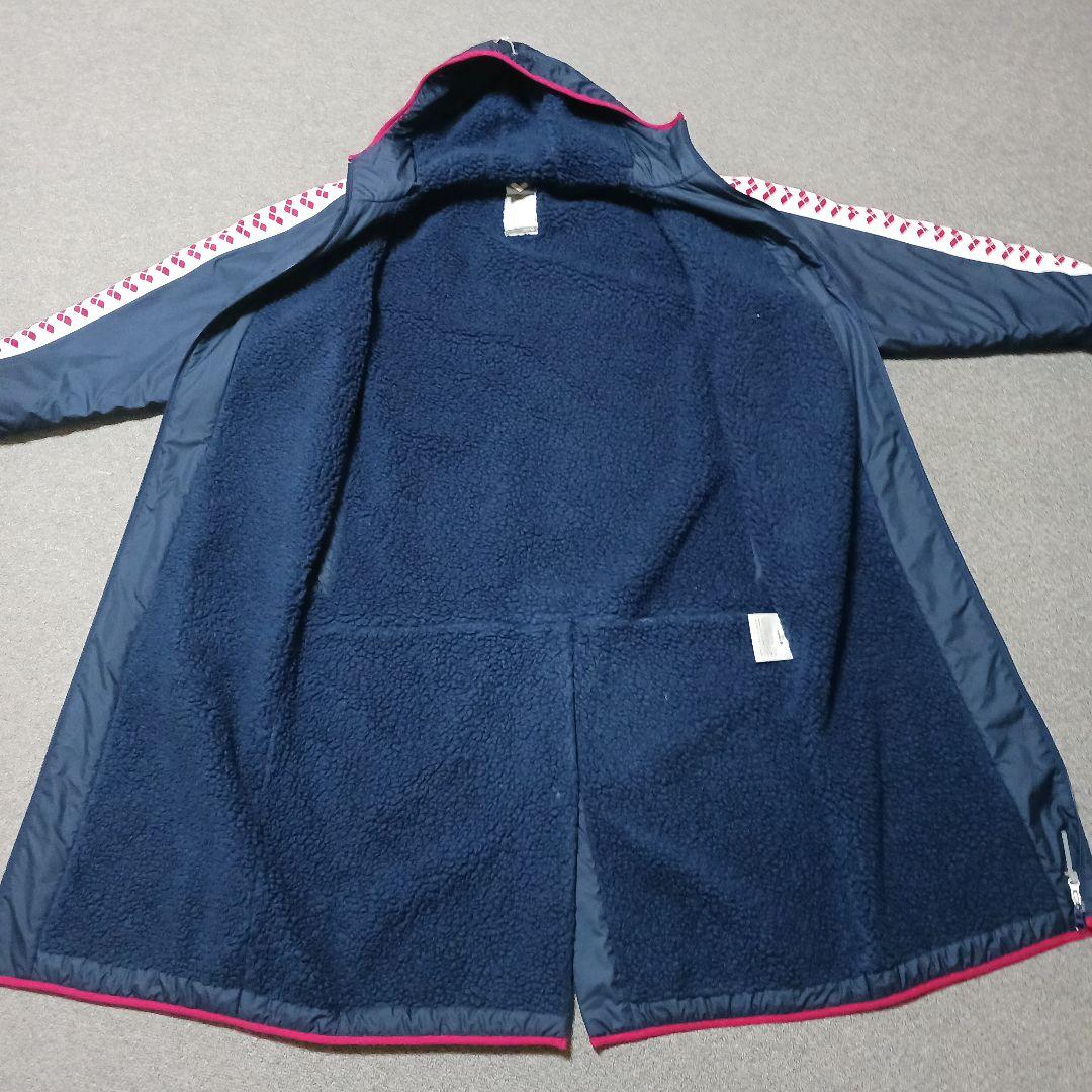 【arena】 フード付きベンチコート　起毛　競泳　サイズＬ