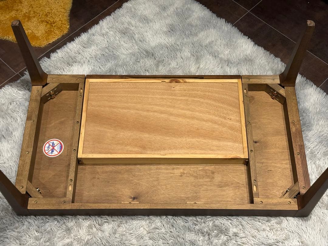 ベルメゾンデイズ　ローテーブル　ウォールナット　引き出し付き　シンプル　GZ