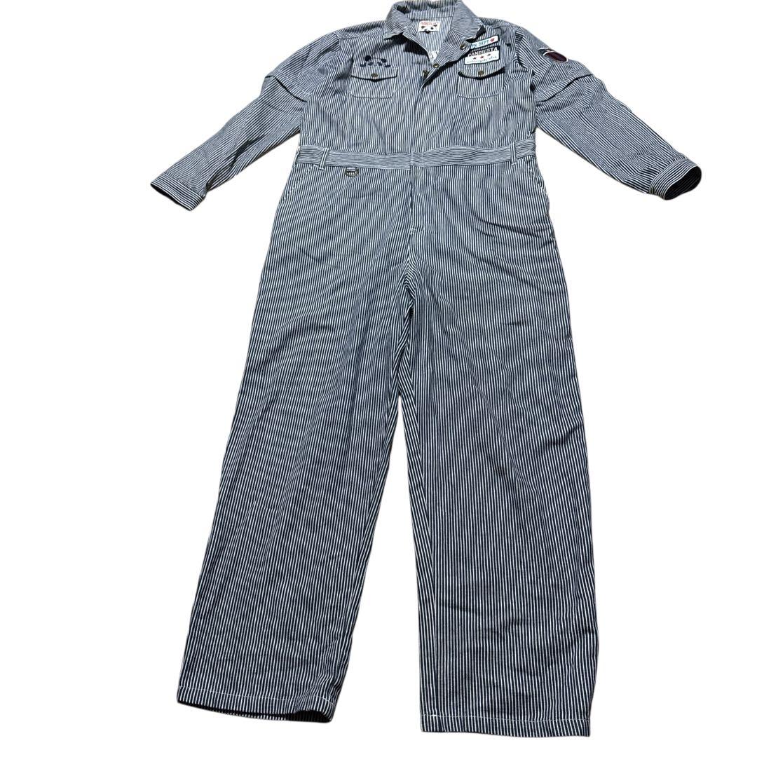 パンディエスタジャパン つなぎ　刺繍　ヒッコリー pandiesta japan