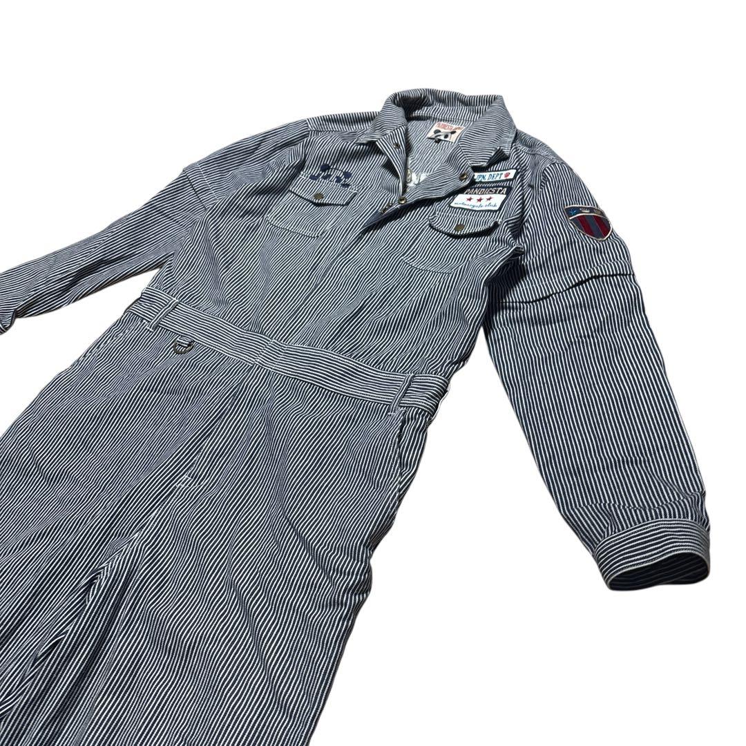 パンディエスタジャパン つなぎ　刺繍　ヒッコリー pandiesta japan