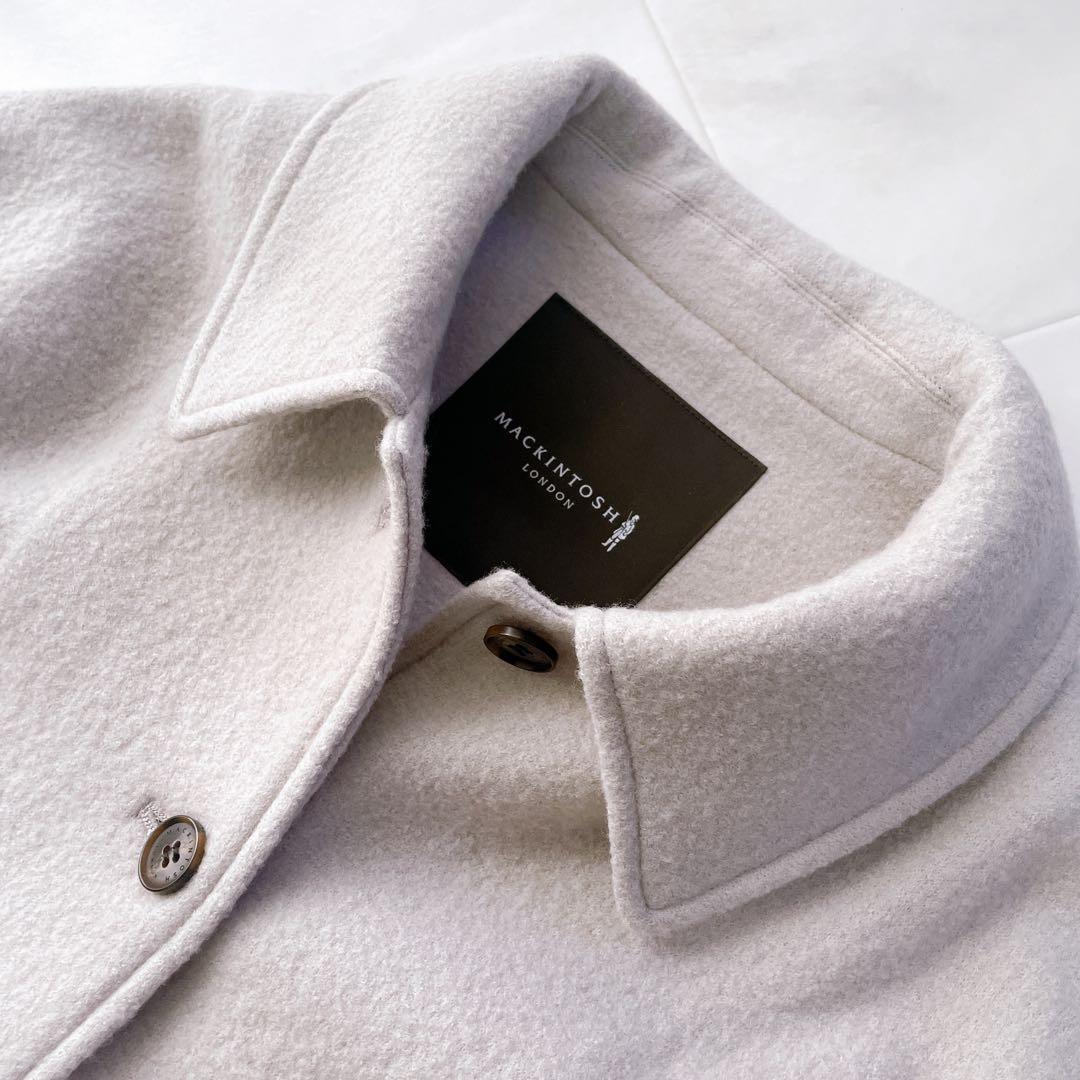 美品✨近年 マッキントッシュ ファインウールニットコート オフホワイト 38