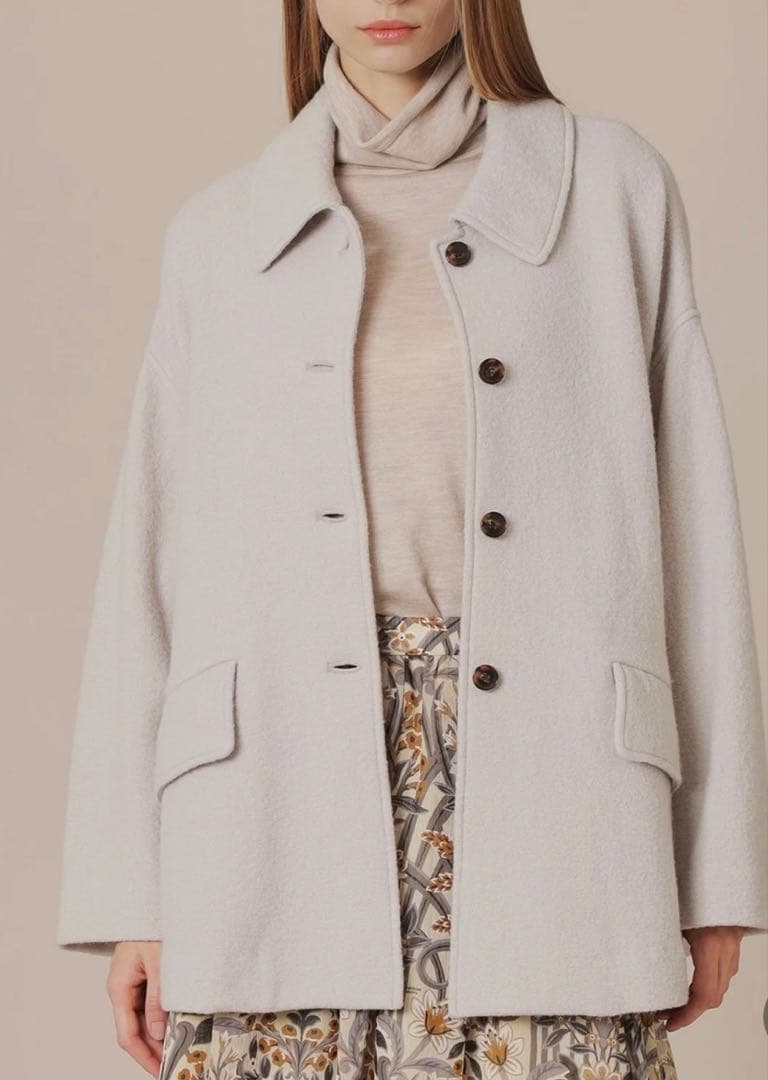 美品✨近年 マッキントッシュ ファインウールニットコート オフホワイト 38