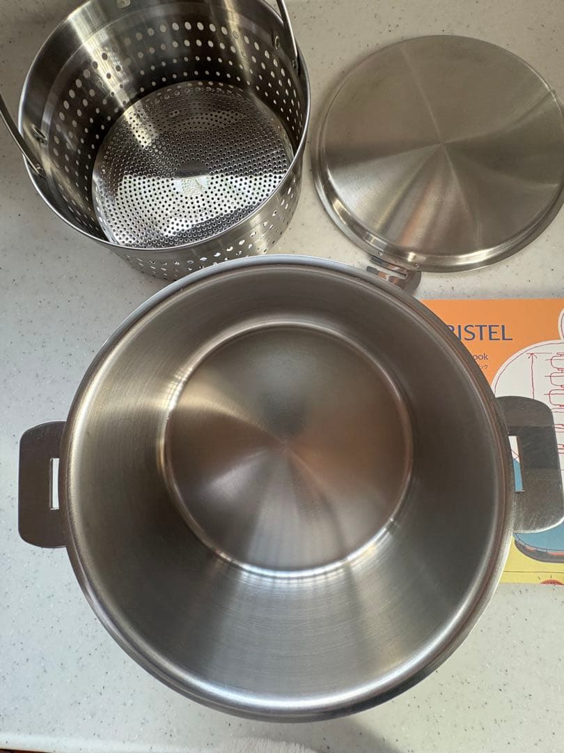CRISTEL 深鍋20㌢蒸し器・料理本セット