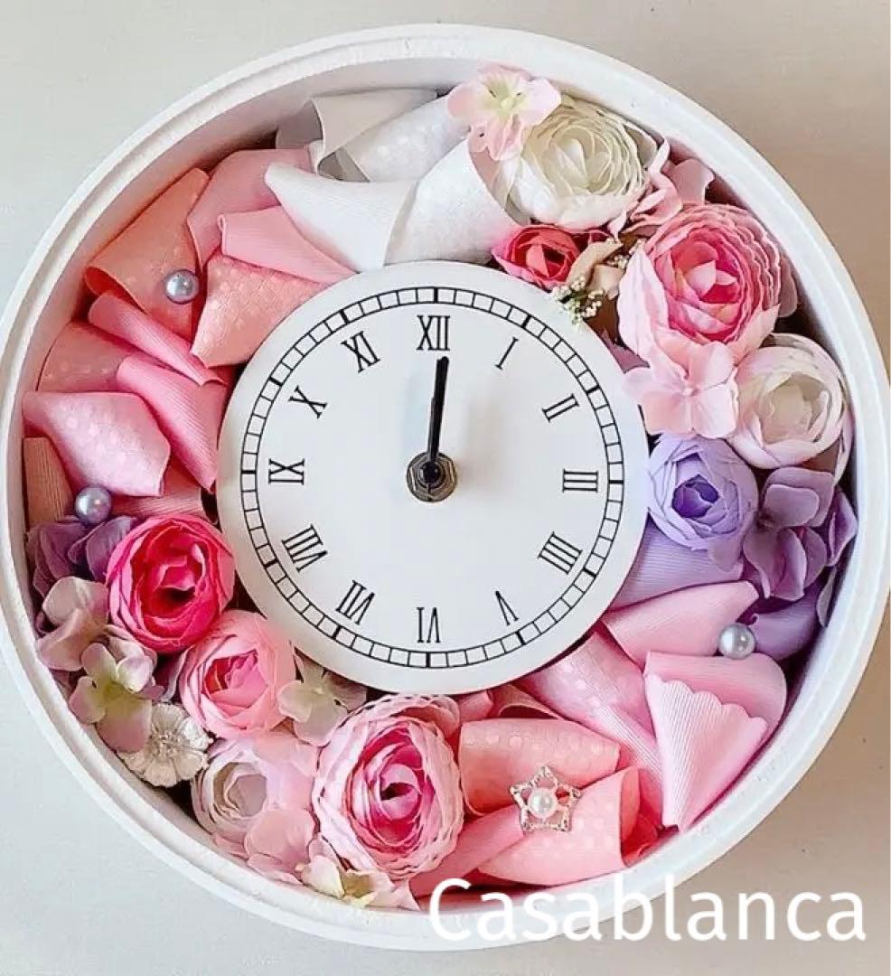 ♡color選べます♡【リボンリースの花時計版】お祝いやお洒落なリビングにも◎