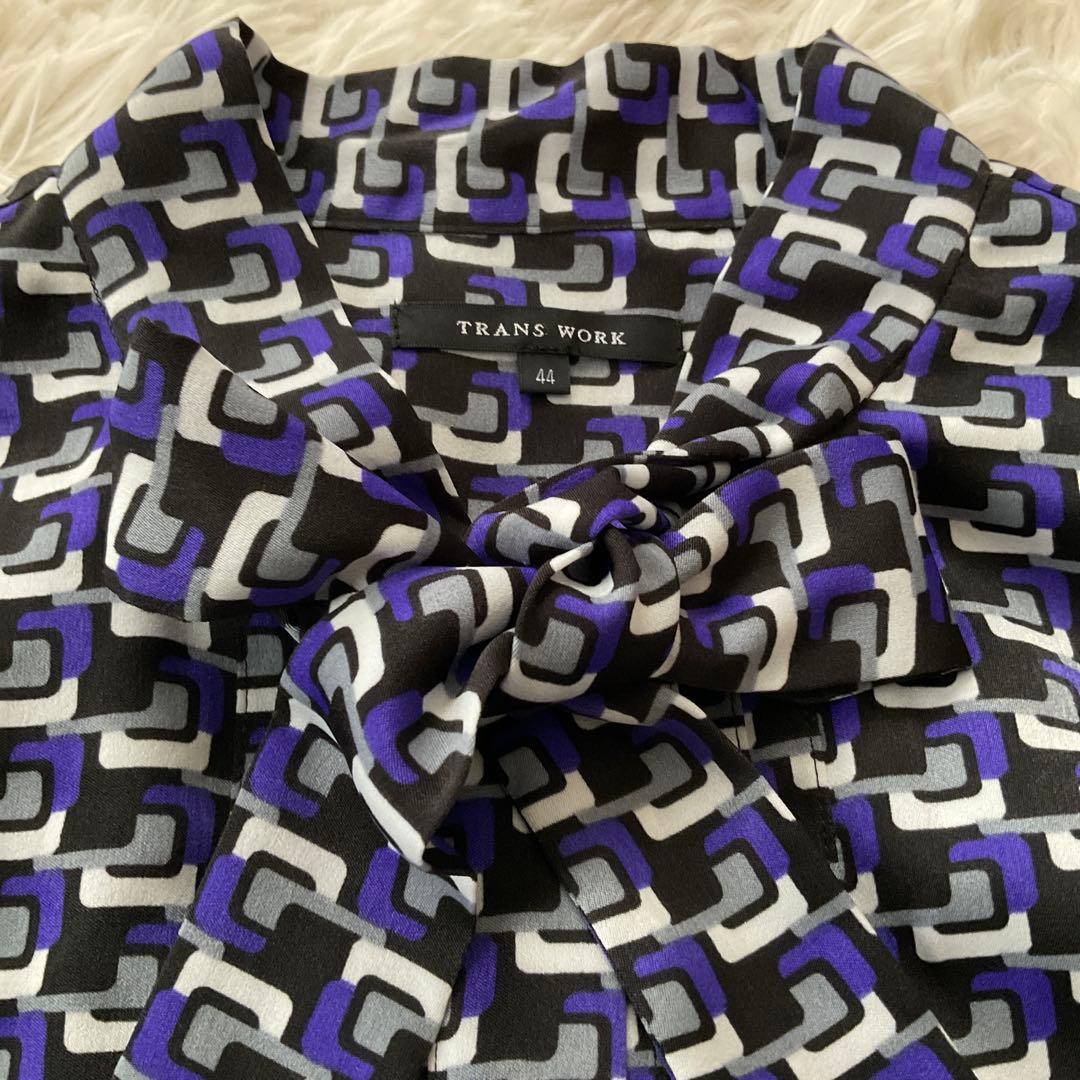 未使用☆TRANS WORK トランスワーク☆ボウタイブラウス 44サイズ