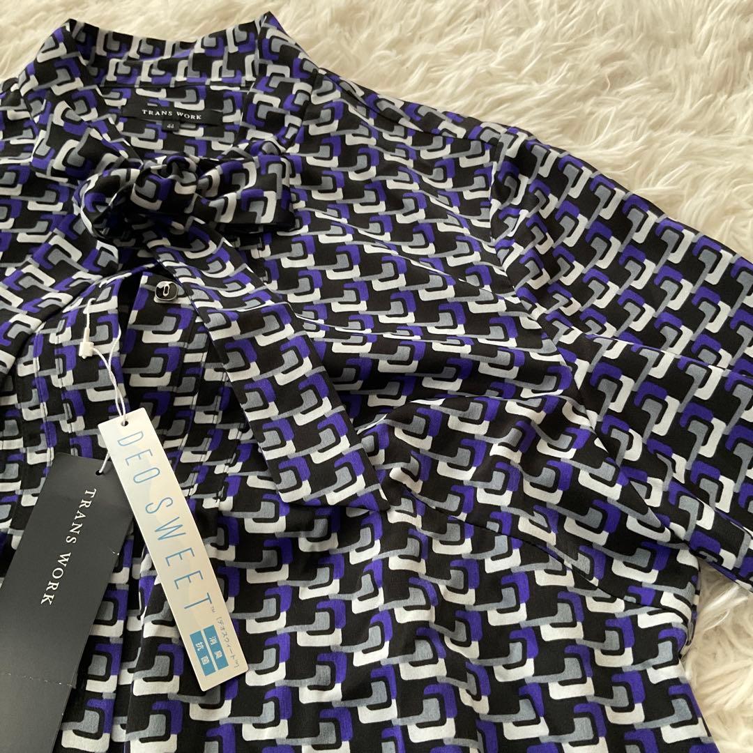 未使用☆TRANS WORK トランスワーク☆ボウタイブラウス 44サイズ