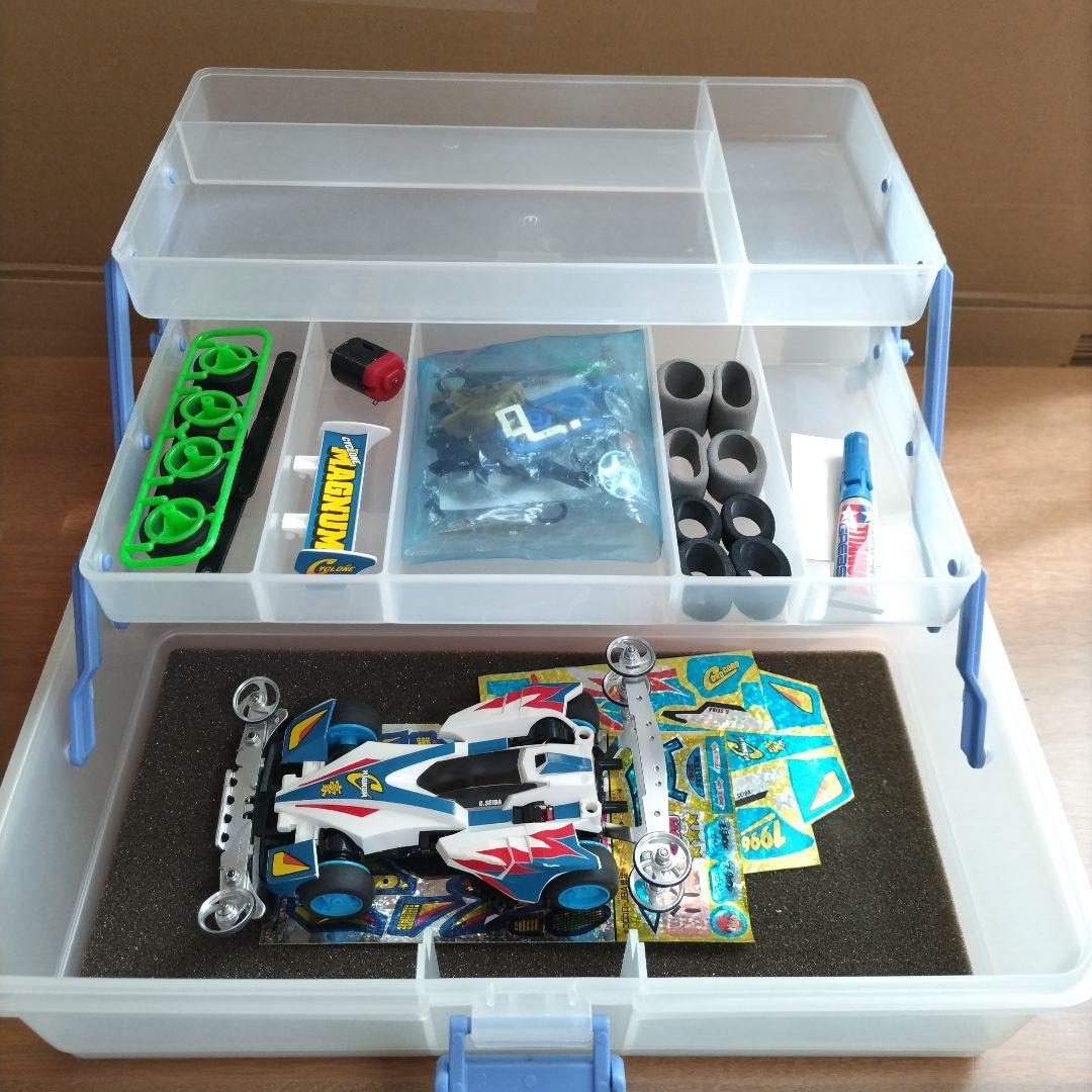 MINI 4 CASE　クリア/パープル（ミニ四駆・サイクロンマグナム付き）