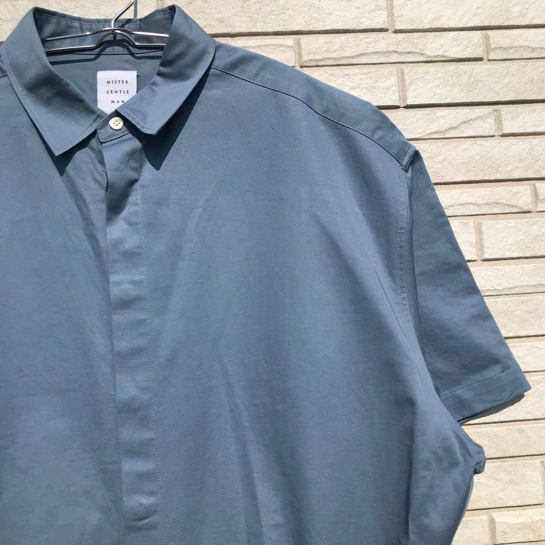 ミスタージェントルマン　オールインワン　つなぎ　L　ブルー　リネン