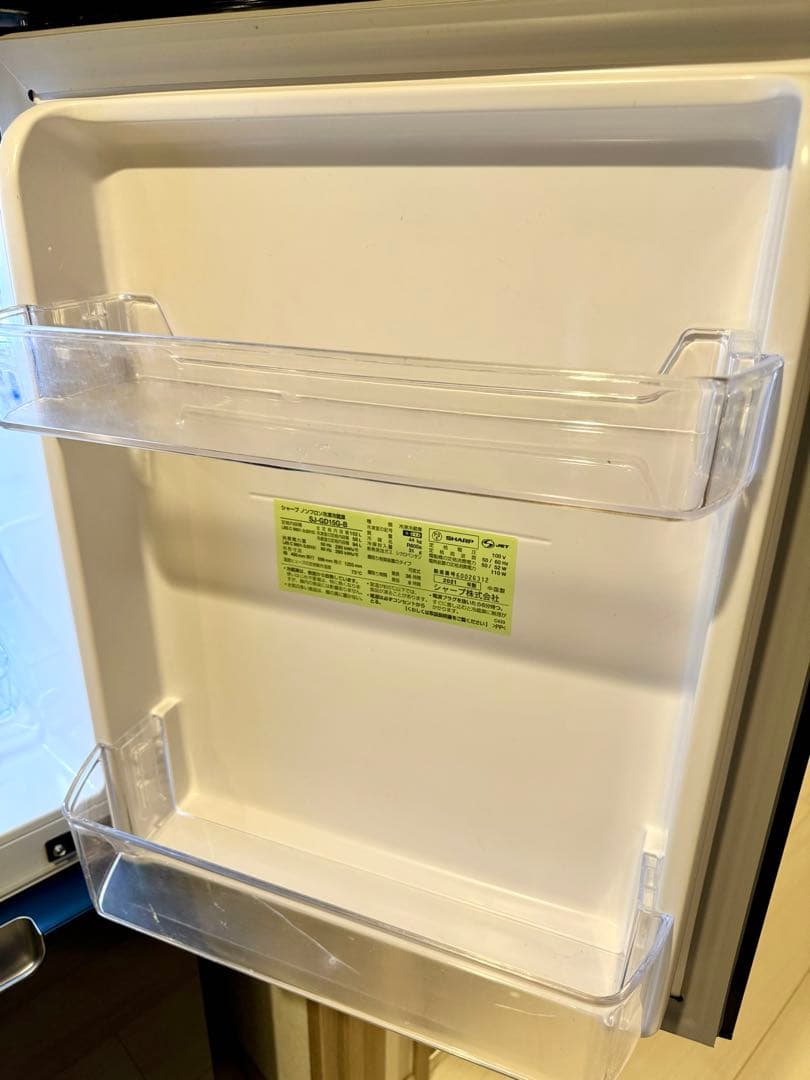 冷蔵庫 SHARP ブラック SJ-GD15G-B 152L 2ドア