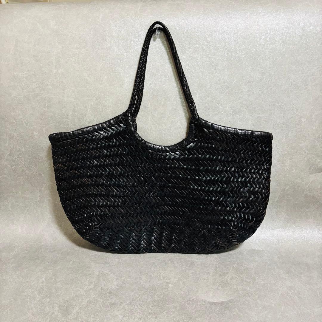 本革｜編込み ダークブラウン 大 ショルダーバッグ おでかけ 帰省 旅行 レザー