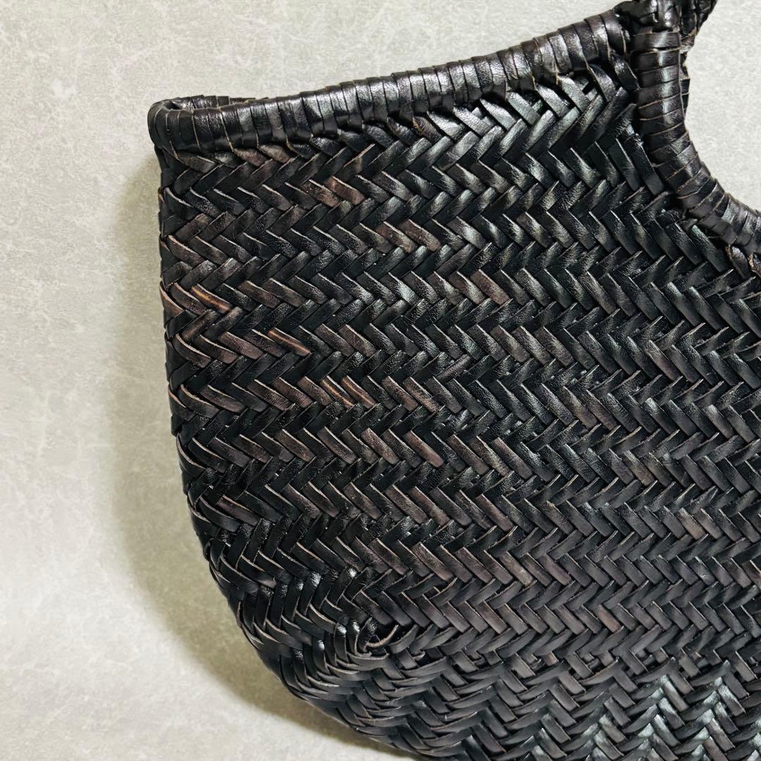 本革｜編込み ダークブラウン 大 ショルダーバッグ おでかけ 帰省 旅行 レザー