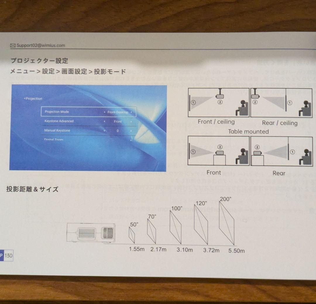 WIMIUS S26 1080P プロジェクター セット