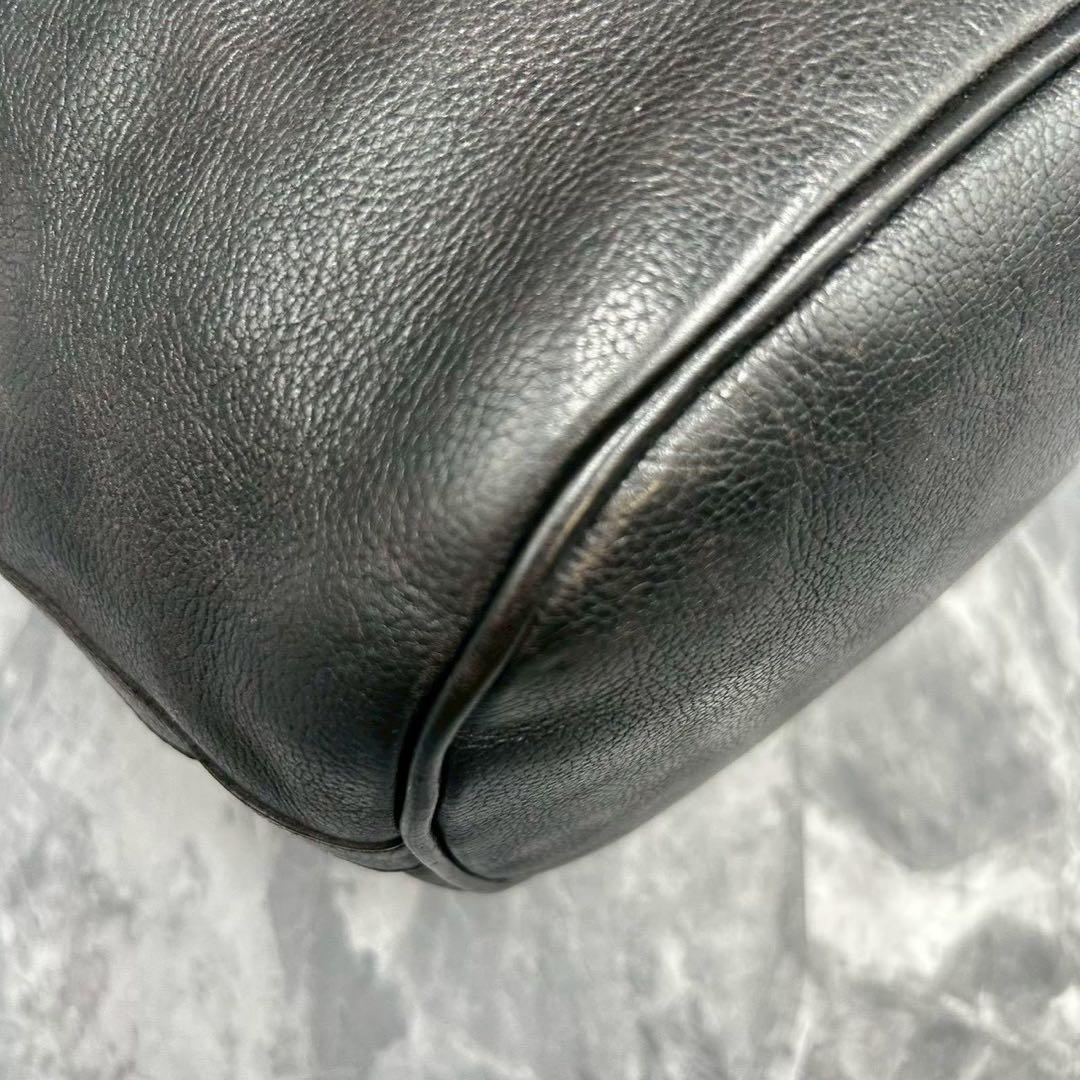 【希少/大容量】イルビゾンテ ショルダーバッグ バケツ型 ブラック レザー A4