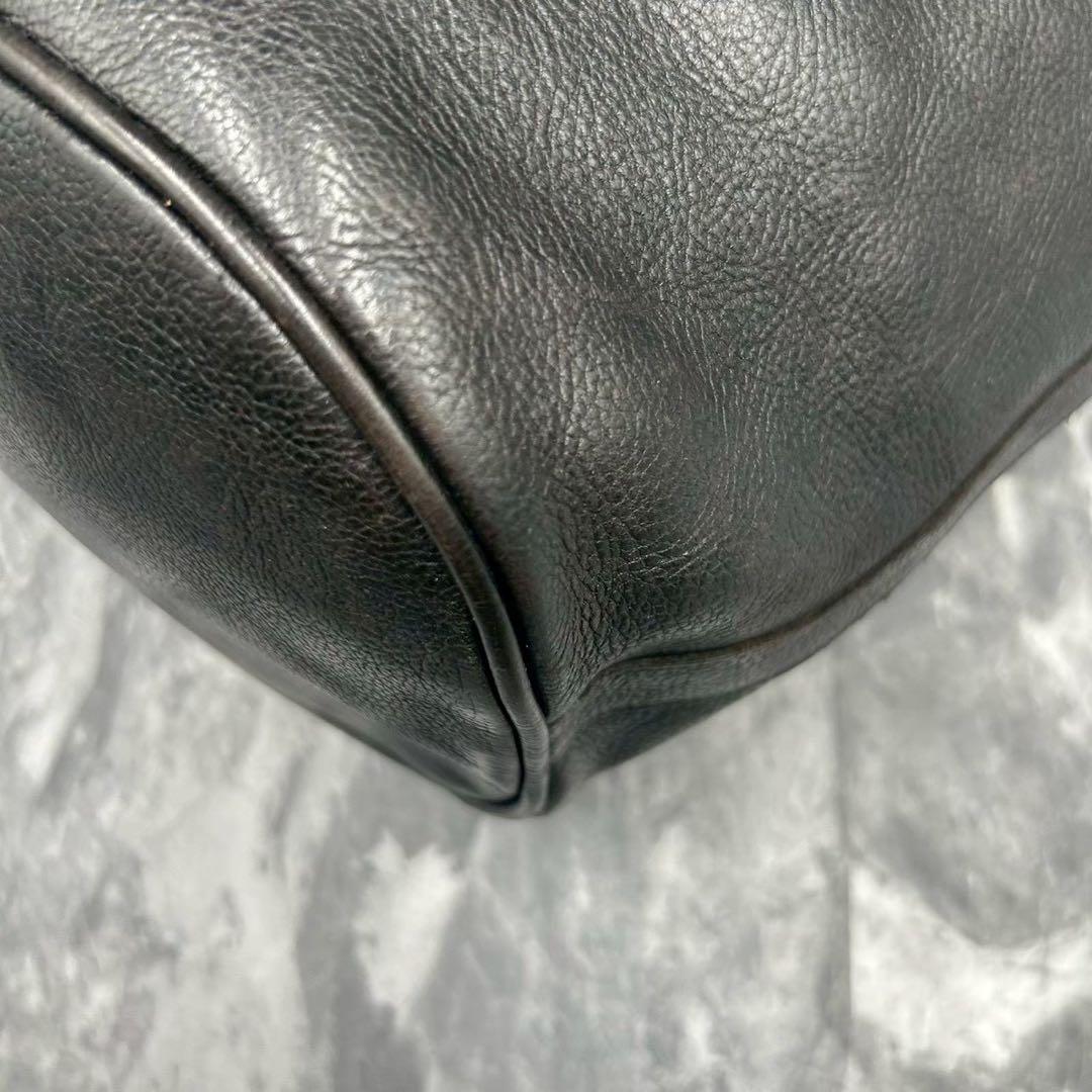 【希少/大容量】イルビゾンテ ショルダーバッグ バケツ型 ブラック レザー A4