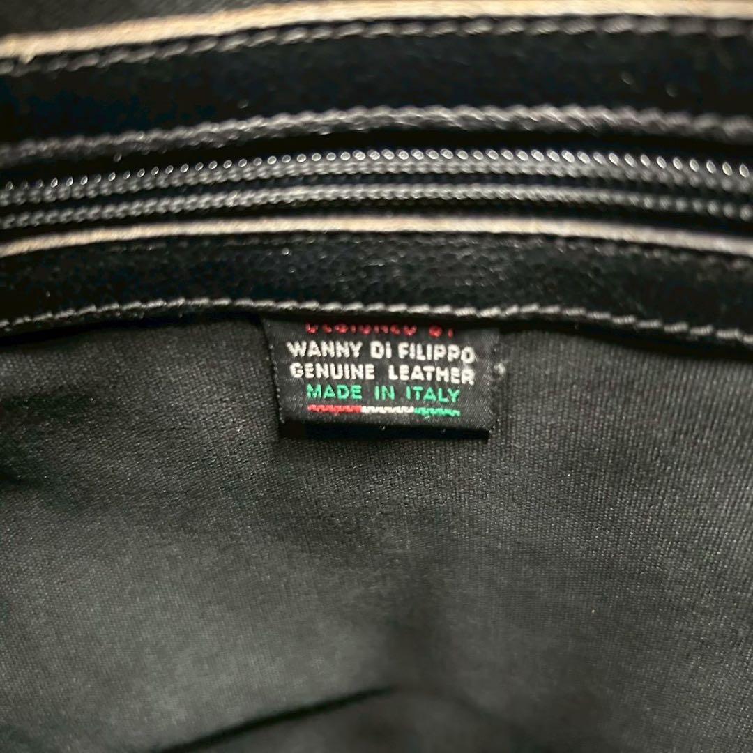 【希少/大容量】イルビゾンテ ショルダーバッグ バケツ型 ブラック レザー A4