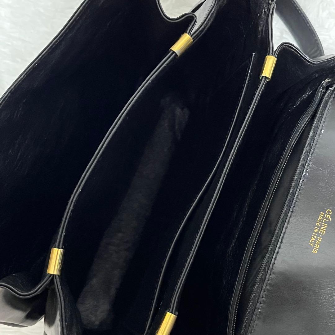 希少 CELINE セリーヌ ブラック ボックスカーフ フラップ ヴィンテージ