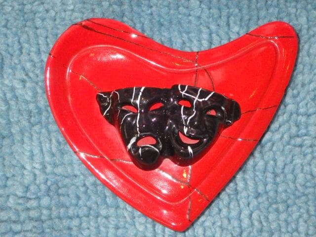 50'S★ツーフェイス★カバーディッシュ★ビンテージ★灰皿★ハート★小物入れ