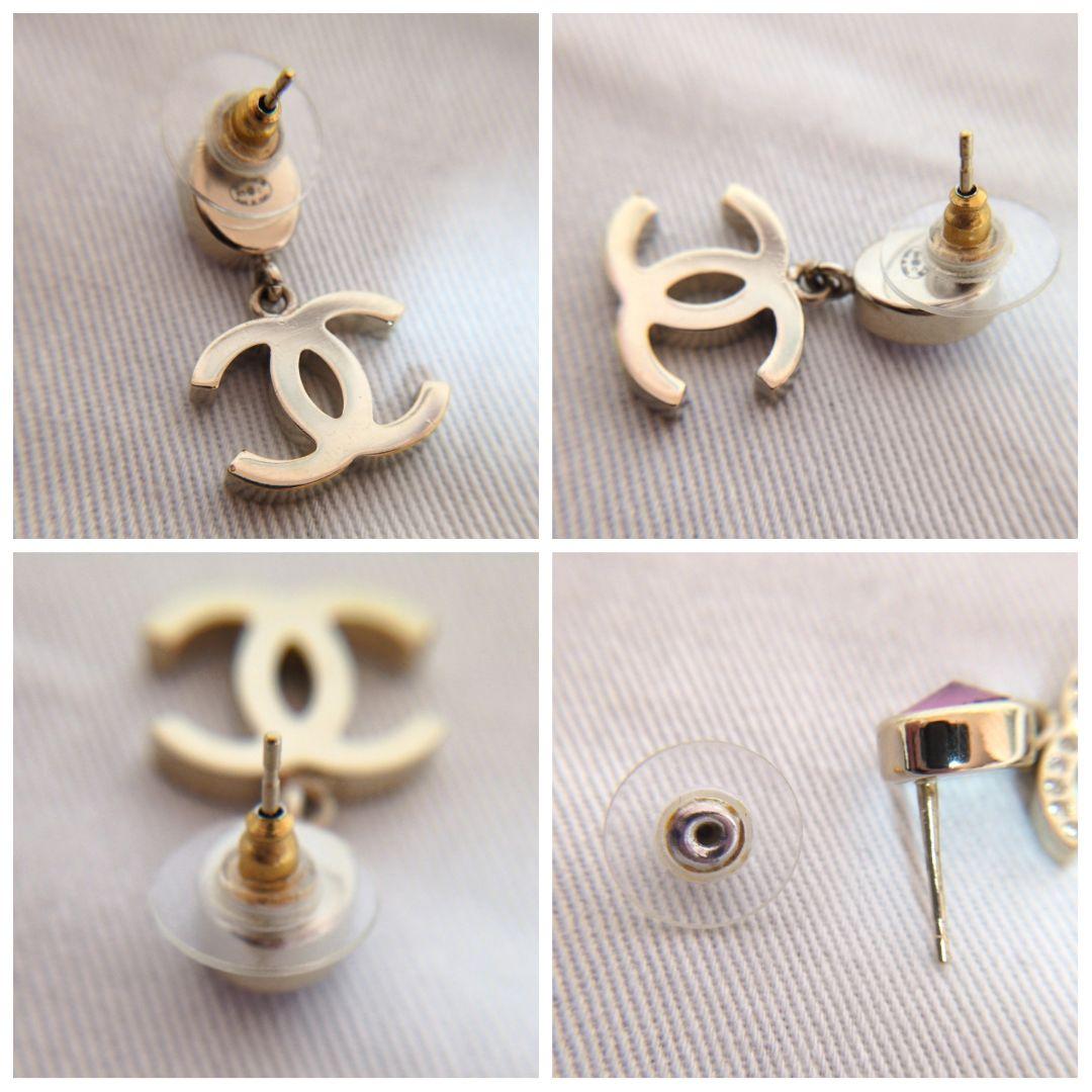 片耳のみ　良好　シャネル　ゴールド　ラインストーン　ココマーク　ピアス　B20C