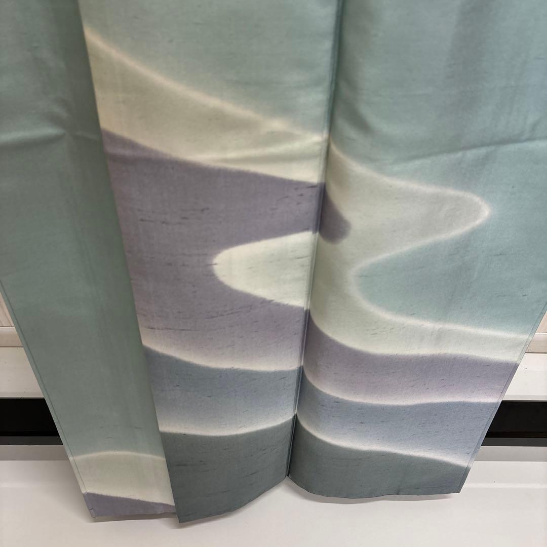 う*こ様 牛首紬 白山工房 付下げ 紋なし 正絹 広衿 袷 着物 AK-3544