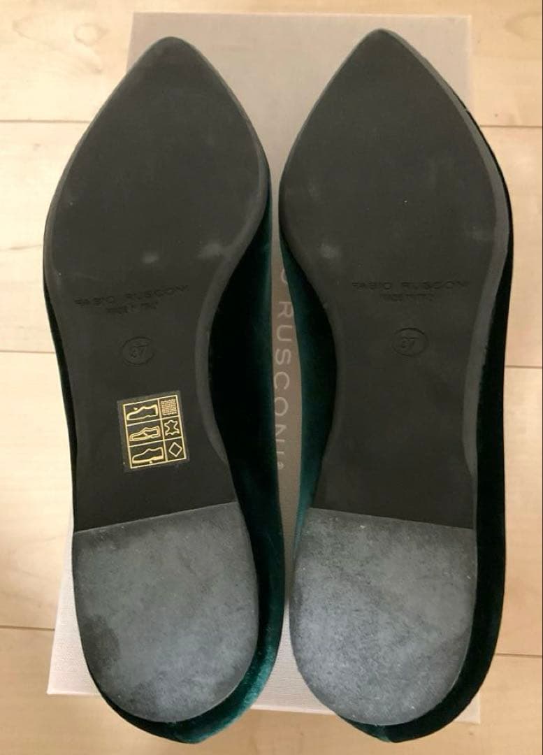 新品ファビオルスコーニFABIO RUSCONI ビジューフラットパンプス 37